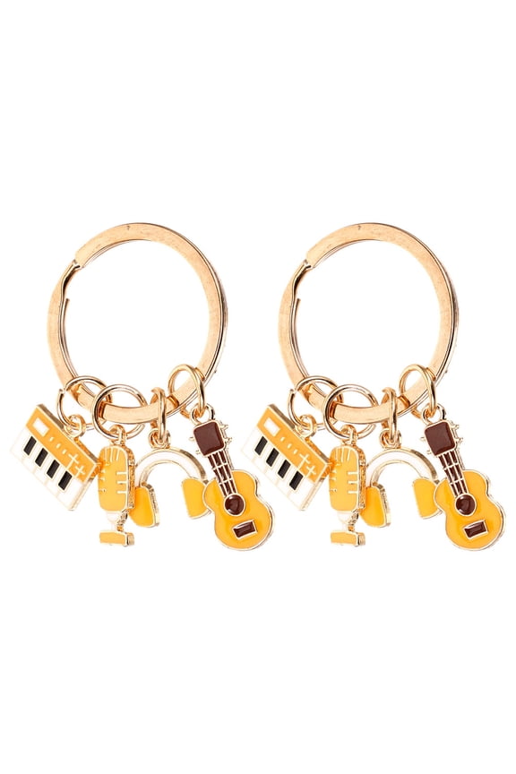 2Pcs Creative Musical Keychains in Orange for Backpack Purse Accessories
