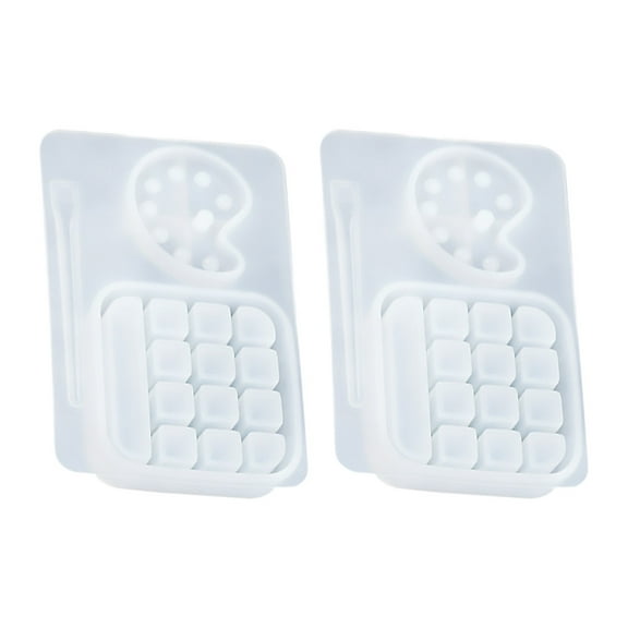 Supvox 2Pcs Reusable Epoxy Table Mold for Diy Projects White Silicone