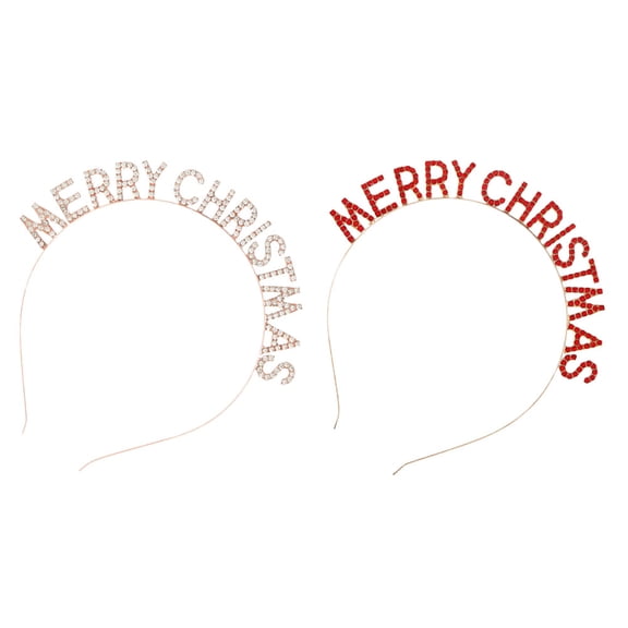 Supvox 2Pcs Christmas Alphabet Hairbands Fine Workmanship Assorted Color Festival Decor