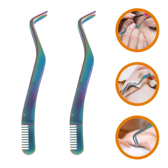 Supvox 2Pcs Artificial Eyelash Auxiliary Clip for Daily Use Stainless Steel Tool