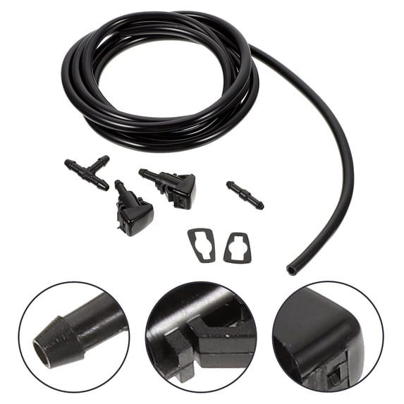 Supvox 2-Pack Automotive Windshield Washer Hose Kit, Black Flexible Rubber Tubing for Effective Car Cleaning and Maintenance