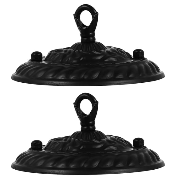 Supvox 2Pcs Black Ceiling Light Cover Plate with Retro Style and Easy Installation for Home