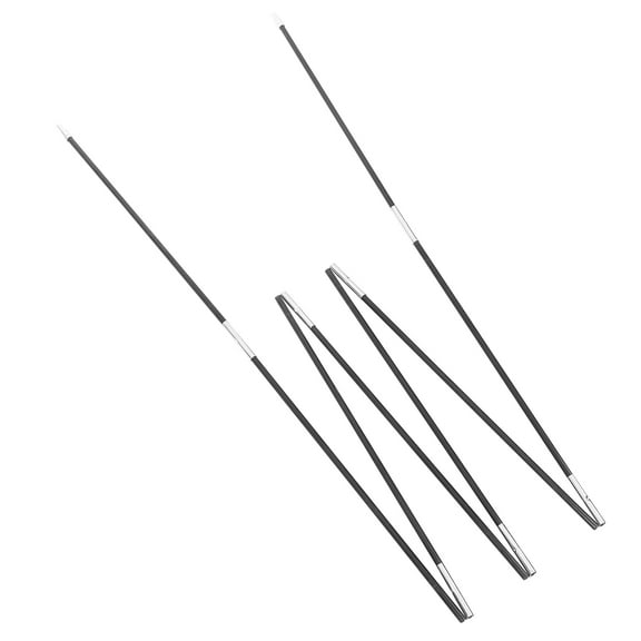 Supvox 2Pcs Folding Fiberglass Tent Poles Kit Black Outdoor Tent Support Rods for Camping Travel