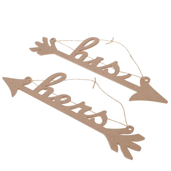 Supvox 2Pcs Khaki Wedding Signs for Ceremony and Reception His and Hers Decor