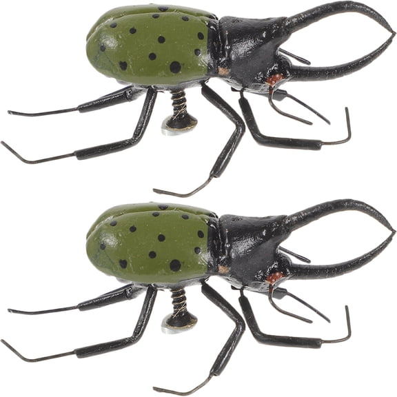 Supvox 2Pcs Green Simulated Insect Figurine Lifelike Plastic Model for Decor