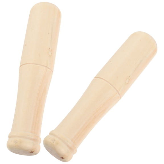 Supvox 2-Pack Beige Wooden Pestle Sticks Manual Rods for Kitchen Use and Spice Crushing