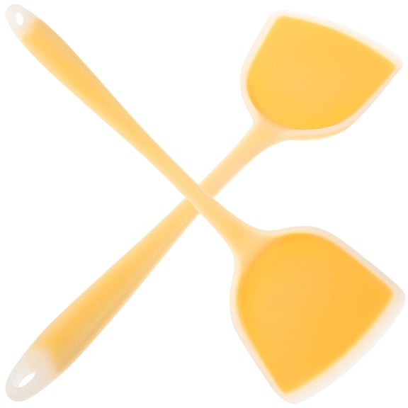Supvox 2-Pack Reusable Orange Silicone Wok Utensils Non-Scratch Kitchen Cooking Tools