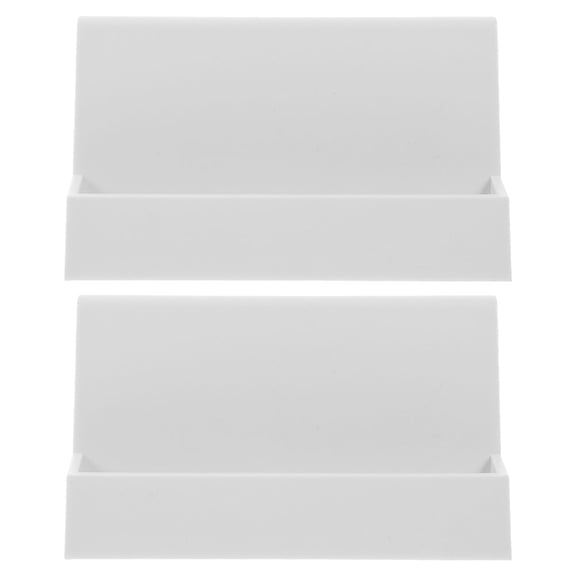 Supvox 2Pcs White Desktop Card Holder for Office Space Saving Card Display with Easy Installation