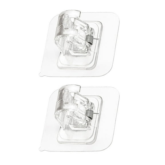 Supvox 2-Pack Adjustable Self-Adhesive Curtain Rod Holders for Renters, Easy Install Window Drapery Support Brackets