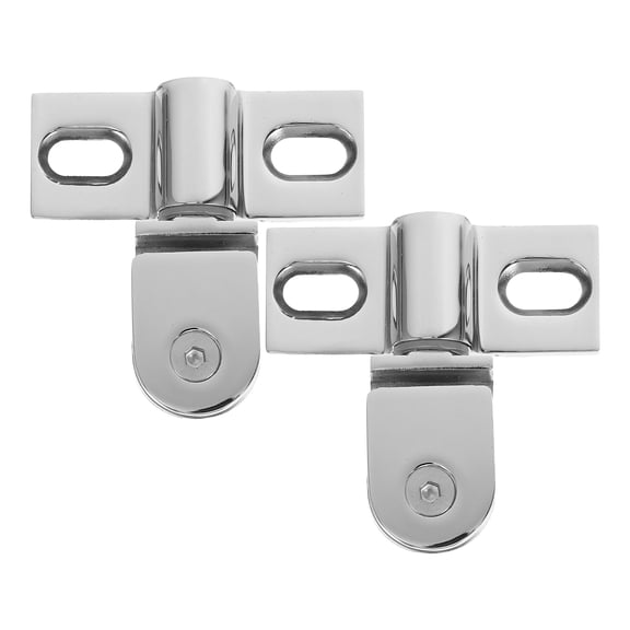 Supvox 2Pcs Shower Glass Support Bracket Sturdy Stainless Steel Hinge For Home Repair Square Shape