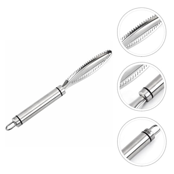 Supvox 2Pcs Fish Scale Remover Stainless Steel Tool Smooth Comfortable Grip for Home Use
