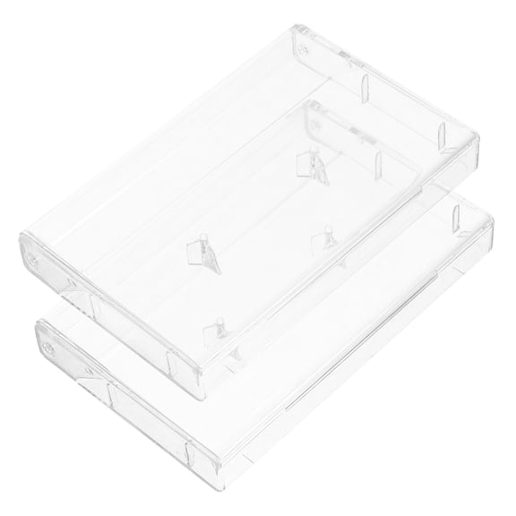 Supvox 2Pcs Transparent Audio Cassettes Storage Containers for Compact Tape Organization