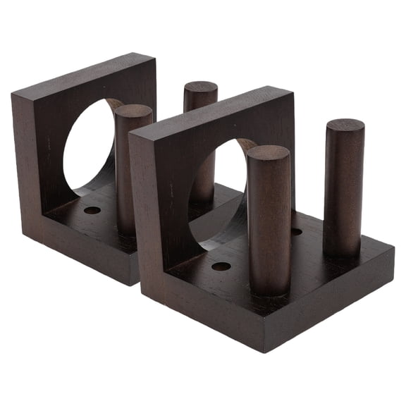 Supvox 2Pcs Solid Wood Baseball Bat Holder Wall Mount Rack Coffee Color