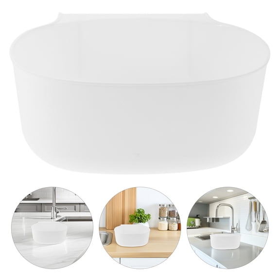 Supvox 2Pcs Wall Mounted Kitchen Trash Can White Plastic Hanging Bin for Small Cabinets