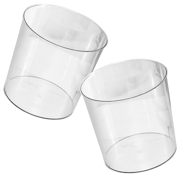 Supvox 2Pcs Waste Paper Basket Transparent Plastic Simple Style Bedroom Use