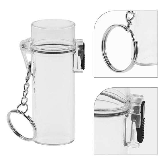 Supvox 2Pcs Lightweight White Travel Lighter Case Waterproof Sleeve with Keychain Holder