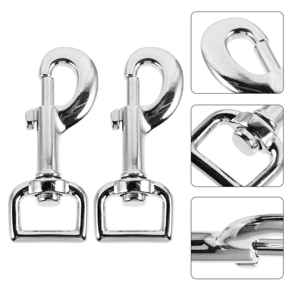 Supvox Durable Pet Leash Clips Zinc Alloy Silver for Versatile Usage 2Pcs