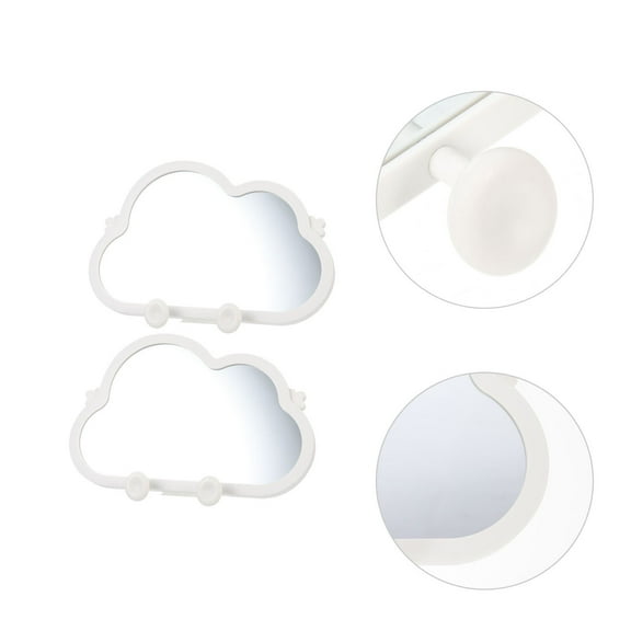 Supvox 2Pcs White Desktop Makeup Mirrors with Stable Base for Daily Vanity Use