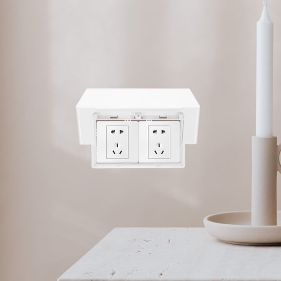 Supvox Weatherproof Wall Outlet Cover White Plastic for Bathroom and Kitchen 2Pcs