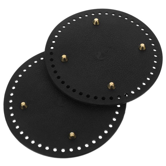 Supvox 2Pcs Black Faux Bag Bottom for DIY Crochet Purse Durable and Reusable