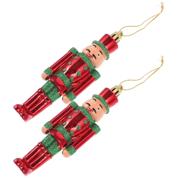 Supvox Hanging Nutcracker Ornament Plastic Xmas Decor for Home Office Use 2Pcs