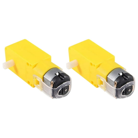 Supvox 2Pcs Yellow Dc Gear Motor Dual Shaft Electric Motor for Robotic Vehicles with Durable Steel and Plastic