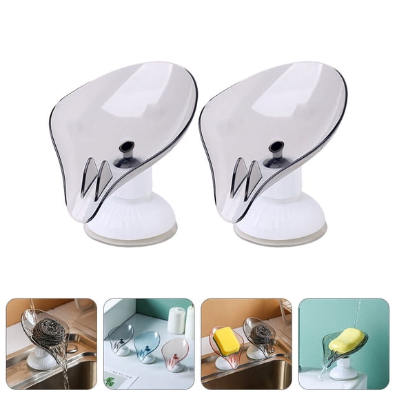 Supvox 2Pcs Sink Accessories Plastic Grey Drainage Holder for Family Bathroom Use