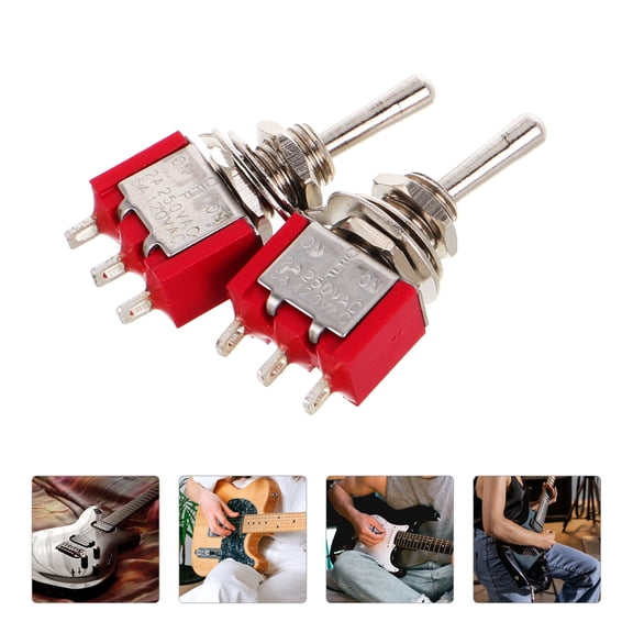 Supvox Heavy Duty Toggle Switch Red 2Pcs MTS-102 Industrial Controls