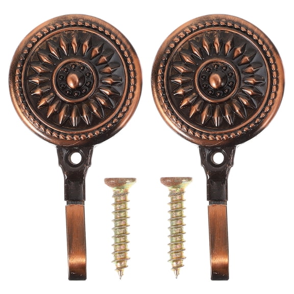 Supvox 2Pcs Curtain Hook Zinc Alloy Retro Style Wall Mounting Home Decoration Living Room Bedroom Office