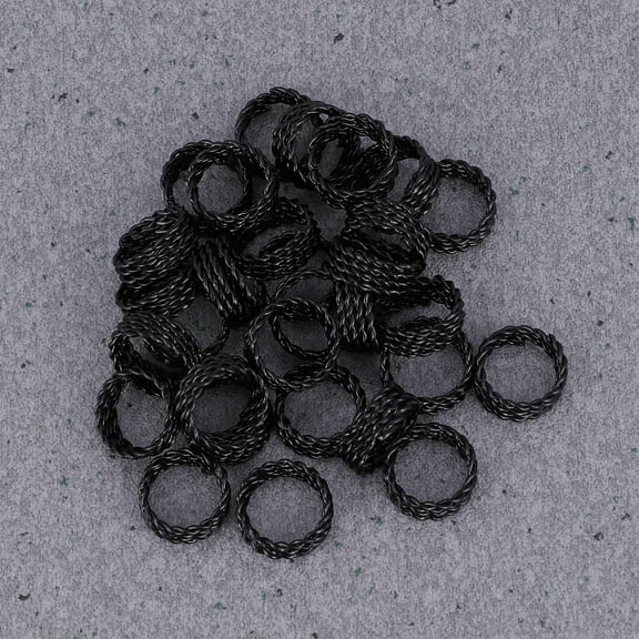 Supvox 30Pcs Hair Rings Hair Extensions Black Rings