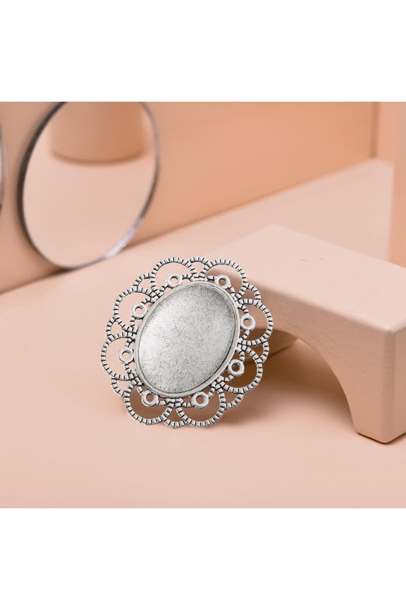 Brooch Kits for Crafters with 30Pcs Alloy Bases in Silver Color
