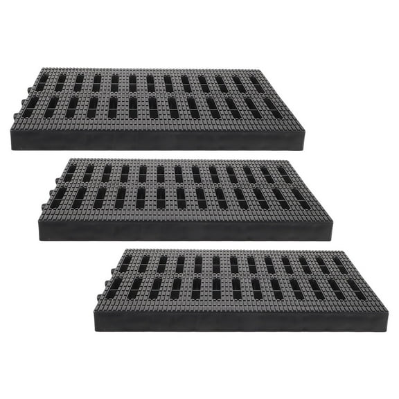 Supvox 3Pcs Black Plastic Grate for Driveway with Water Flow Management 12.18X7.86X0.86In