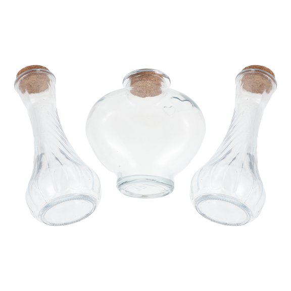 Supvox 3Pcs Clear Wedding Sand Jars for Unity Ceremony and Honeymoon Memory Keepsake Bottles