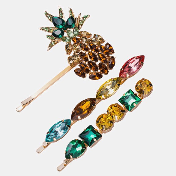 Supvox Chic Pineapple Hair Clip Multi Color Suitable for Any Hairstyle 3Pcs