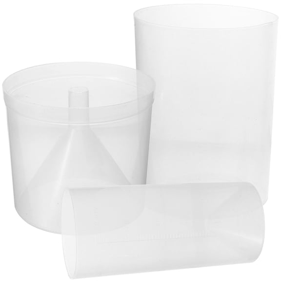 Supvox 3-Pack Transparent Plastic Rain Gauge Set for Outdoor Science, Geography Teaching and Weather Measurement