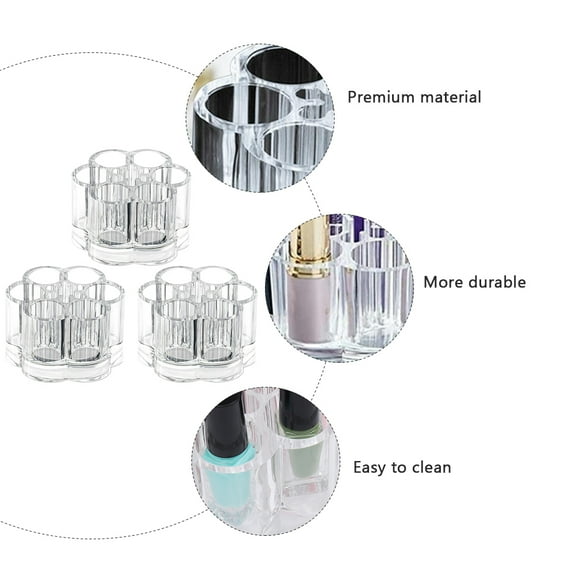 Supvox 3Pcs Transparent Lipstick Storage Box Cosmetic Cases Makeup Accessories Organizer