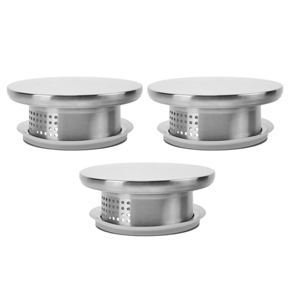 Supvox 3-Pack Stainless Steel Tea Pot Lids with Integrated Strainers for Glass Pitchers, Water Jugs, and Tea Brewing Accessories