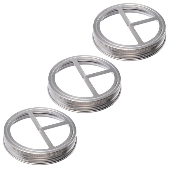 Supvox 3-Pack Stainless Steel Wide Mouth Canning Jar Lids, Easy to Clean, and Perfect for Home Canning
