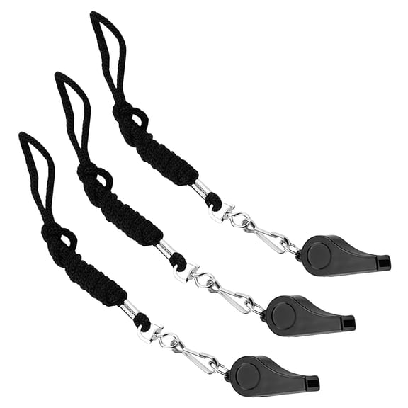 Supvox 3Pcs Emergency Loud Whistles with Lanyard for Outdoor Camping Referee and Lifeguard Use