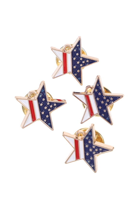 4 Pcs American Flag Brooch Patriotic Jewelry Assorted Color Decoration