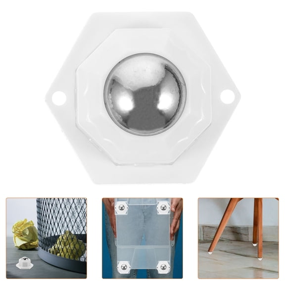 Supvox 4Pcs Sticky Adhesive Swivel Caster Wheels for Trash Can and Storage Box Easy to Install Transparent