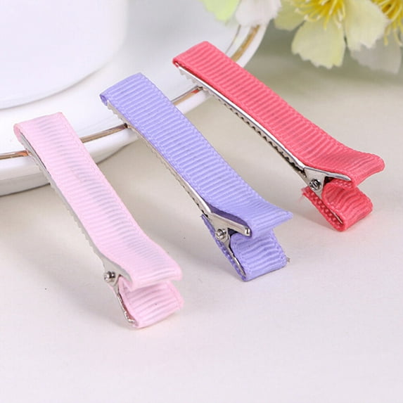 Supvox 40Set Toddler Hair Barrettes Metal Grosgrain Ribbon for Fashion Styling Accessories