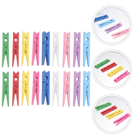 Supvox Assorted Color Wooden Clothes Pegs for Home Use Lightweight 40Pcs