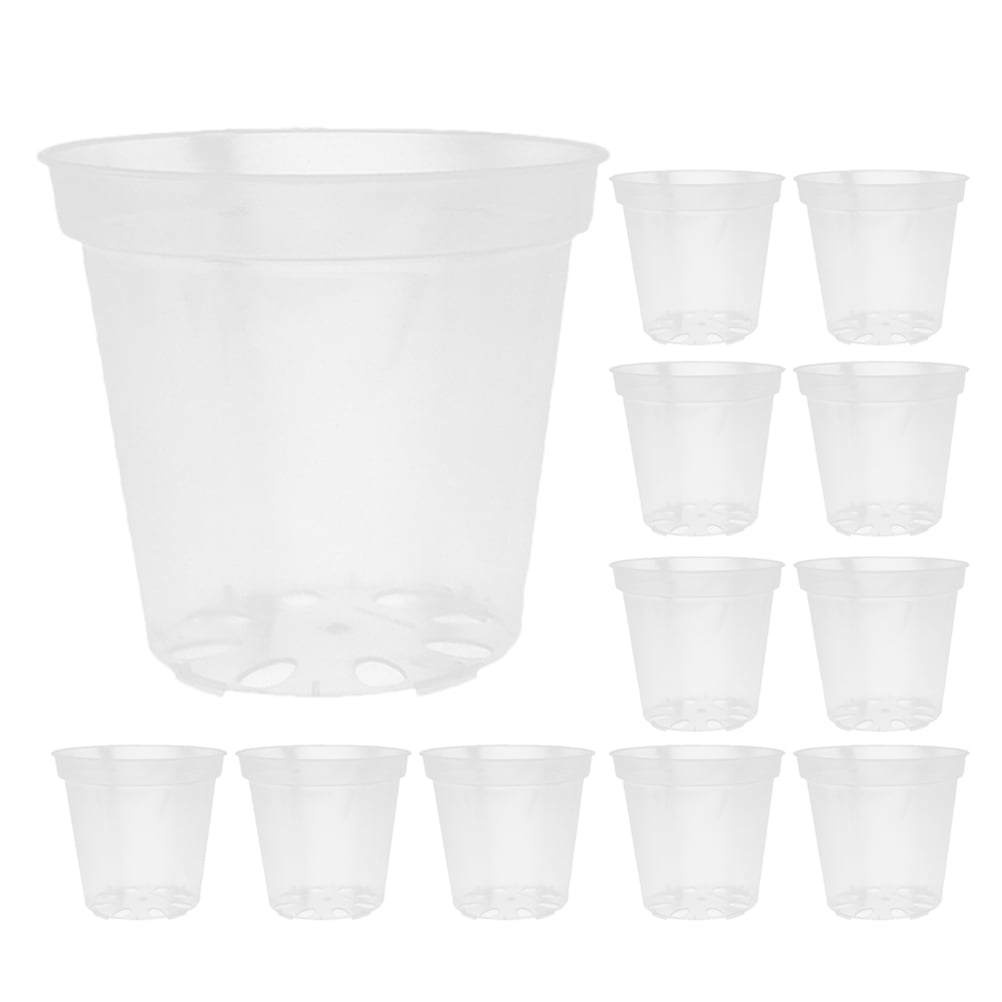 Supvox 40pcs Clear Plastic Orchid Pot for Drainage System Transparent Round Planter for Indoor Gardening