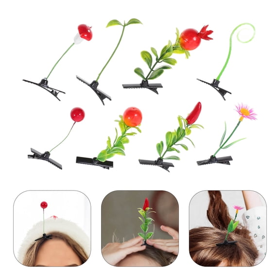 Supvox 40Pcs Simulation Plant Hair Clips Assorted Colors Stylish Hairpins for Natural Hair Decoration