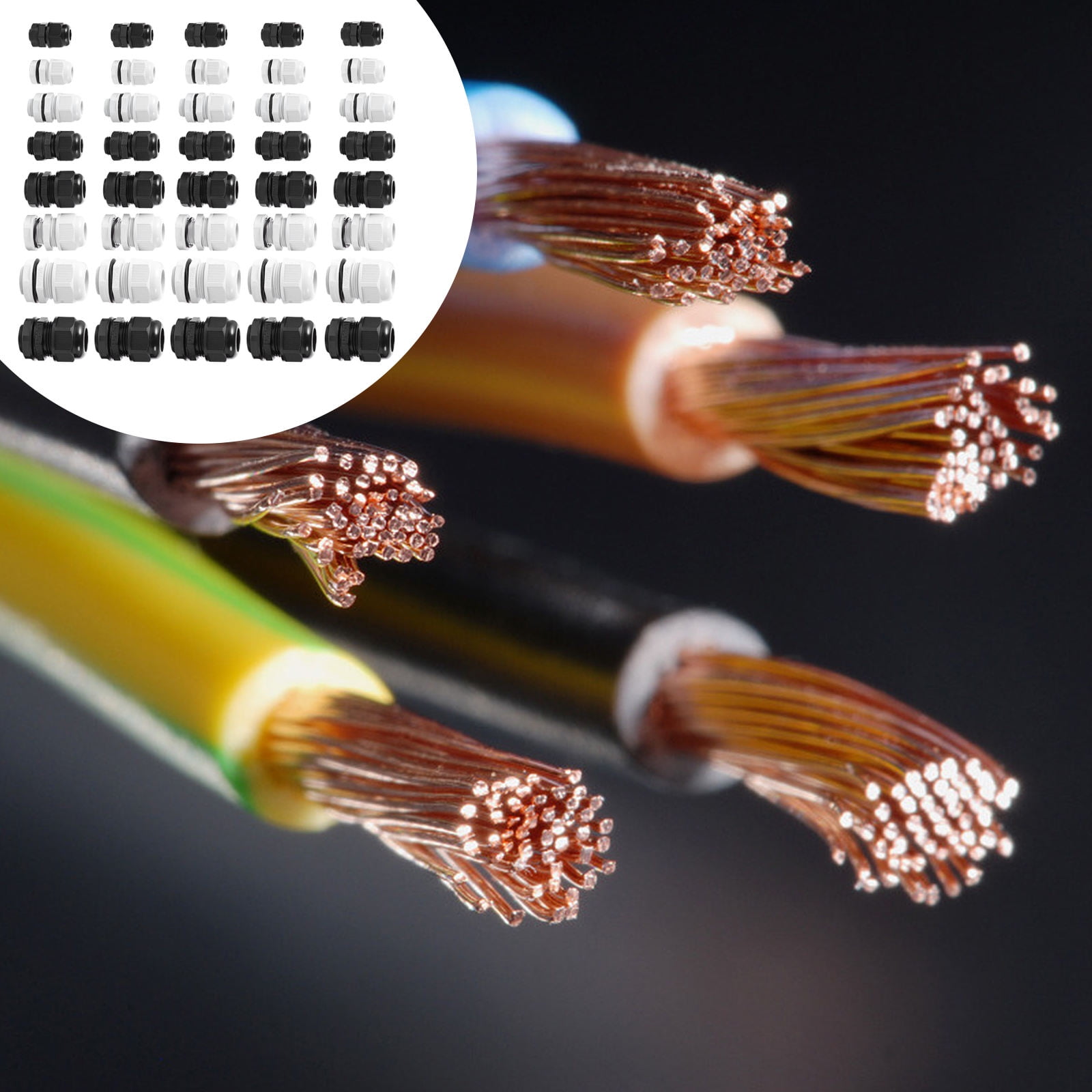 Supvox 40pcs Waterproof Cable Pass Through Black Plastic Connector for Industrial Applications