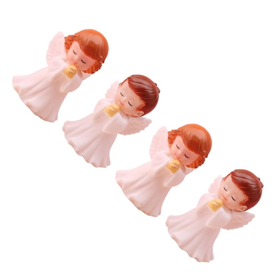 Supvox 4Pcs Angel Mini Figurines White Rubber Delicate Design Scene Layout Decor Desktop