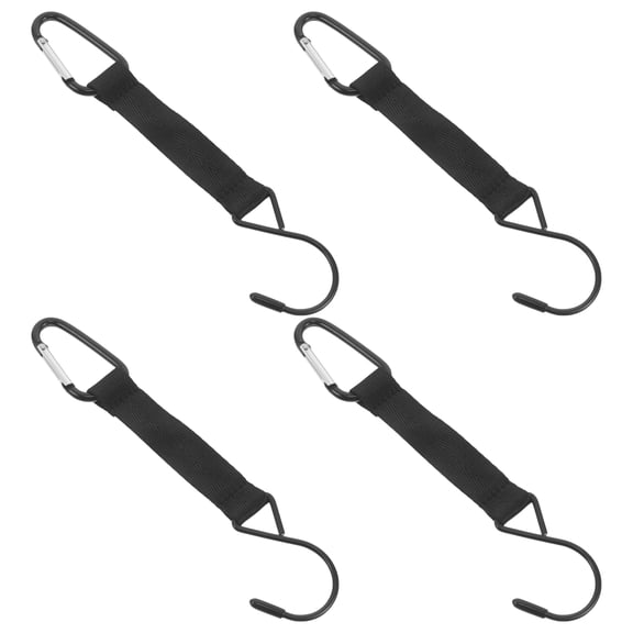 Supvox 4-Pack Lightweight Black Camping Hook Clips for Backpack, Baseball Bag, Fence, Outdoor Gear, and Hiking Accessories