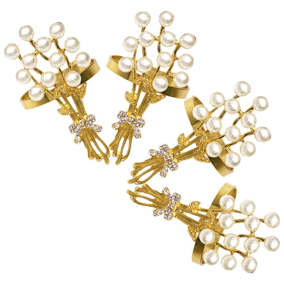 Supvox Bling Napkin Ring for Elegant Dining Aluminum 4Pcs