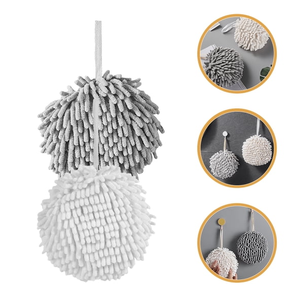 Supvox 4Pcs Multipurpose Chenille Hanging Hand Towels Super Absorbent for Kitchen Bathroom